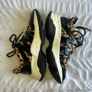 Steve Madden  Black and Tan Leopard Women's Sneakers